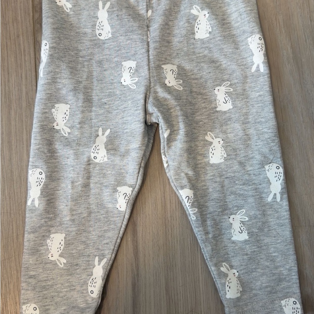 Carter's Gray Leggings with White Bunny Print